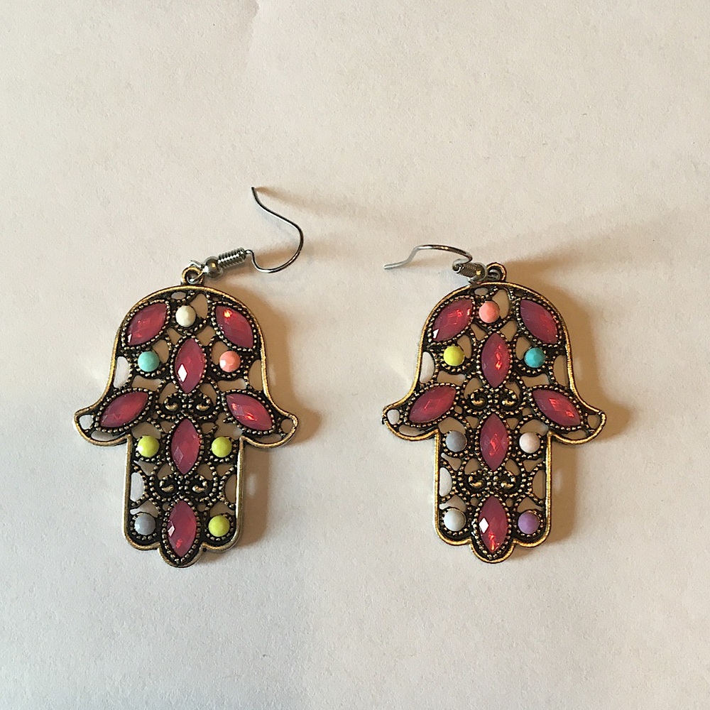 Hand of Fatima Jewel Earrings